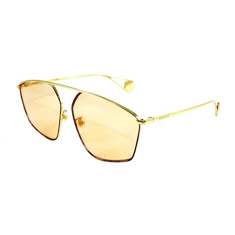 gucci sunglasses gg0437sa|GUCCI Square Frame GG0437SA Sunglasses Gold.